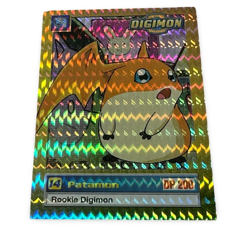 1999 Upper Deck Digimon Series 1 Patamon 14 Gold Holofoil Prism Card 17 of 34